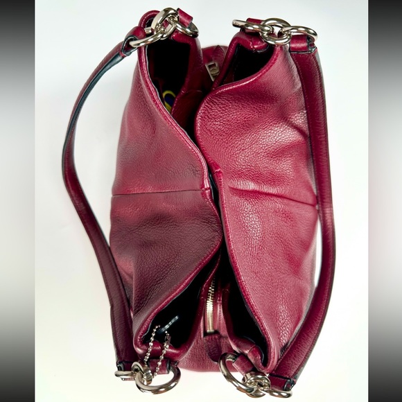 Coach Phoebe Shoulder Bag Pebble Leather in Magenta Red - Picture 3 of 16